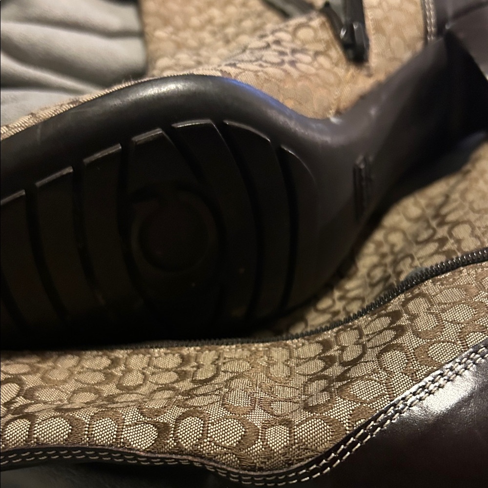 Coach Tan Signature Heeled Boots - Picture 4 of 5